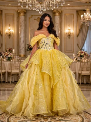 Gold ball gown BG0001 - wholesale | Canan Gowns