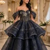 Black off-shoulder ball gown BG0003 - wholesale | Canan Gowns
