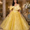 Gold off-shoulder ball gown BG0005 - wholesale | Canan Gowns