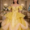 Yellow off-shoulder ball gown BG0008 - wholesale | Canan Gowns
