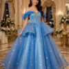 Blue off-shoulder ball gown BG0010 - wholesale | Canan Gowns