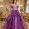 Purple off-shoulder ball gown BG0012 - wholesale | Canan Gowns