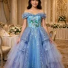 Light blue off-shoulder ball gown BG0015 - wholesale | Canan Gowns