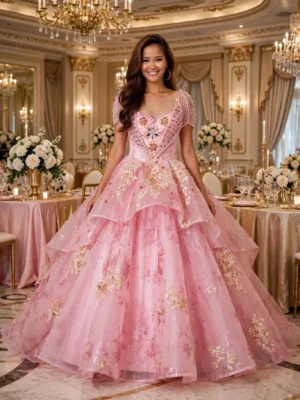 Pink off-shoulder ball gown BG0018 - wholesale | Canan Gowns