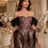 Black sequin off-shoulder cocktail dress CT0017 - wholesale | Canan Gowns