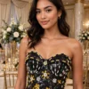 Black sequin strapless cocktail dress CT0020 - wholesale | Canan Gowns