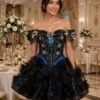 Black sequin off-shoulder cocktail dress CT0026 - wholesale | Canan Gowns