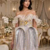 White sequin off-shoulder cocktail dress CT0042 - wholesale | Canan Gowns