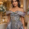 Pink sequin off-shoulder cocktail dress CT0047 - wholesale | Canan Gowns